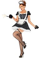 French maid, costume dress, ruffles, puff sleeves, polka dot
